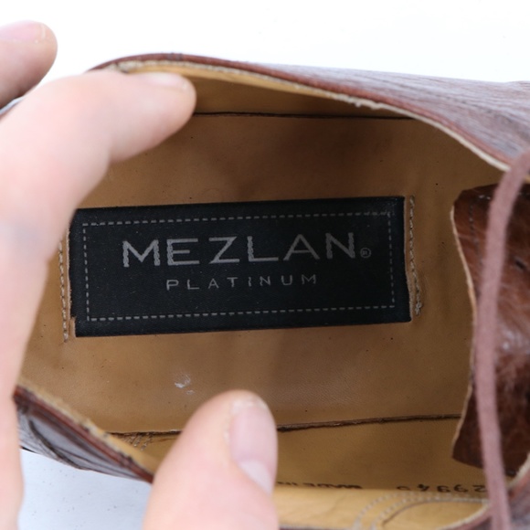 Mezlan Platinum Ostrich Leather Dress Shoes Brown main image 9
